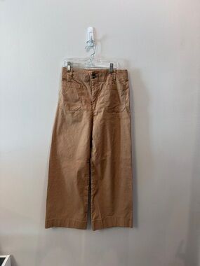 Anthropologie Maeve Collette Wide Leg Cropped Pants in Tan Size 29